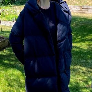 Sweaty Betty Cocoon Duvet Wrap Coat Large Black Puffer Jacket